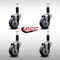 Service Caster 3.5'' SS Thermoplastic Rubber Wheel Swivel 1-1/8'' Expanding Stem Caster Set, 4PK SCC-SSEX20S3514-TPRB-118-4 - alternate 4